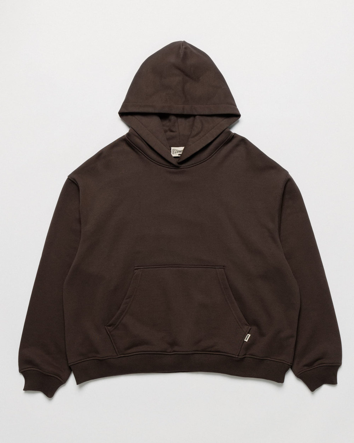520 Organic Hoody - Chocolate Brown — front flat, true colour