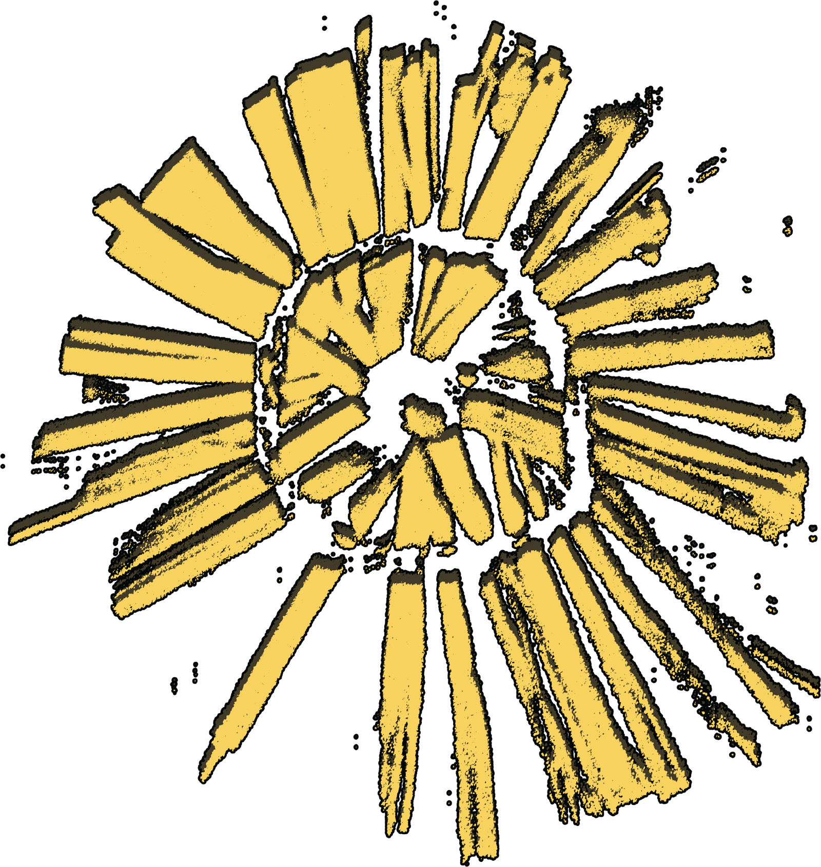 Solaris hand-painted sun