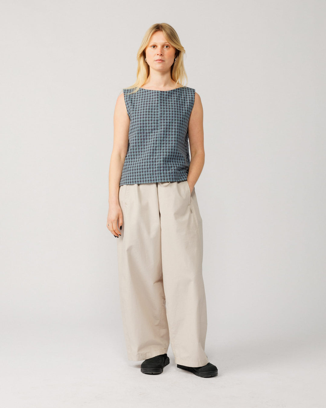Aimee Top V2 - Navy Check
