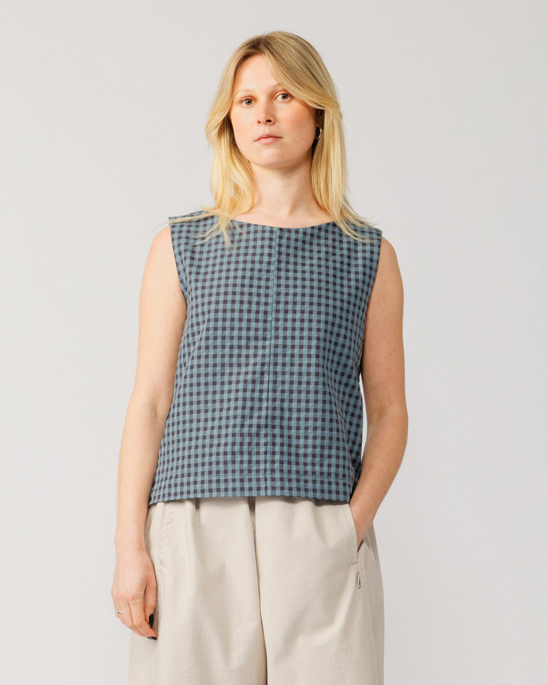 Aimee Top V2 - Navy Check