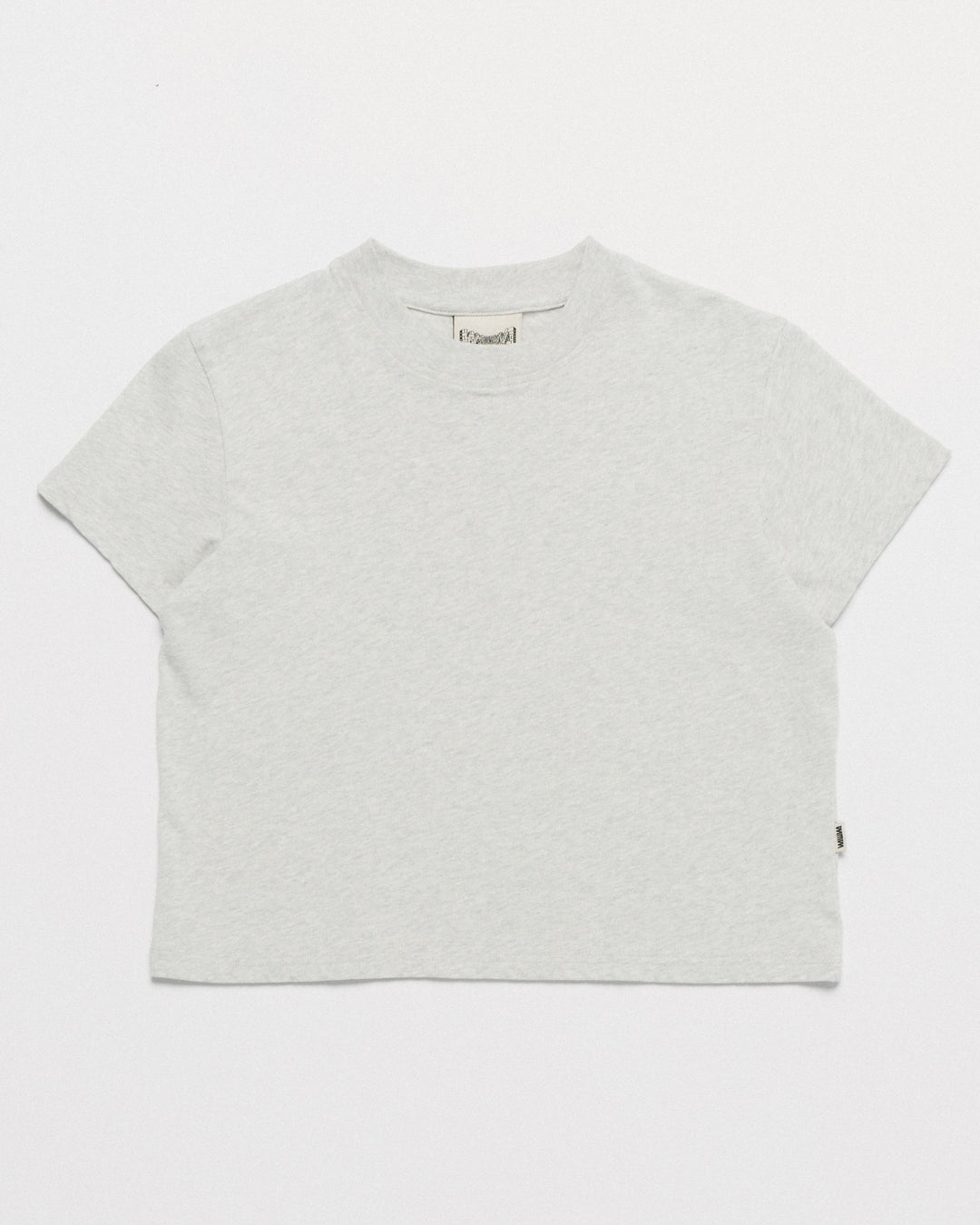 Mid-Weight Cropped Organic T-Shirt - Grey Marl