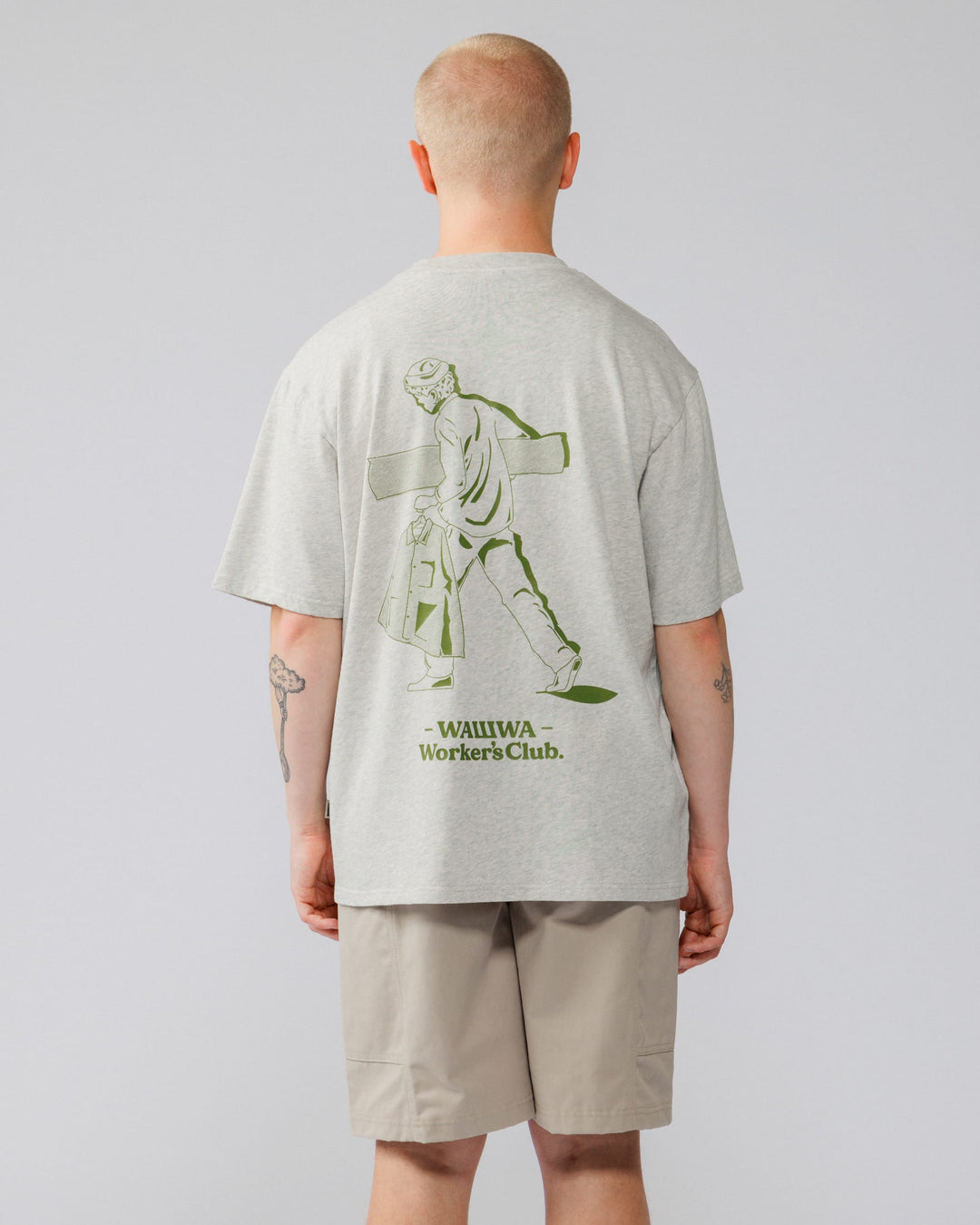 Workers Logo Stride T-Shirt - Marl Grey