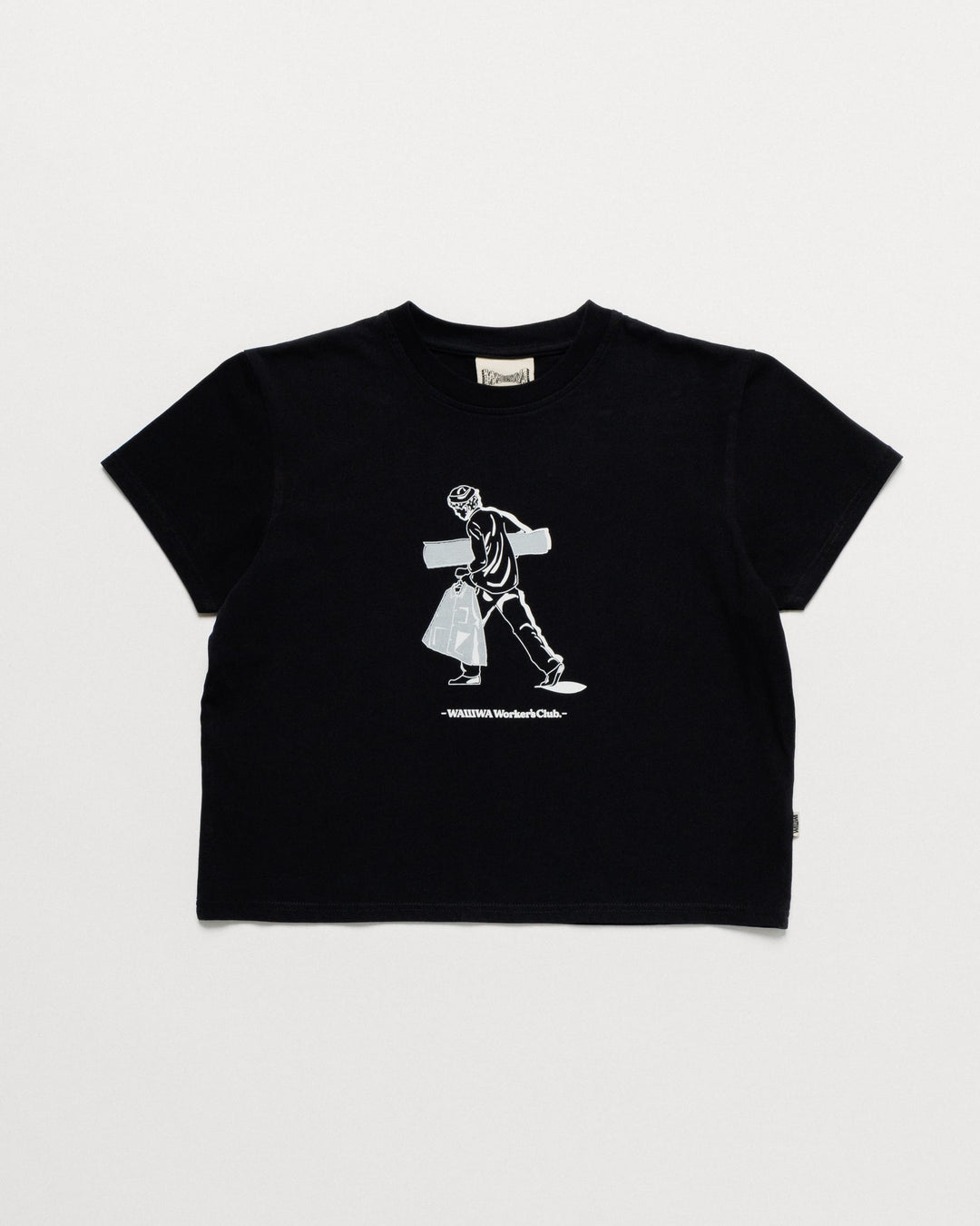 Cropped Workers Stride T-Shirt - Black