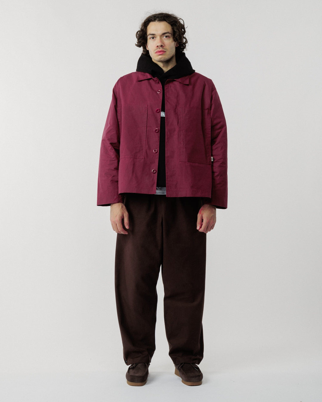 Nell Overshirt & Hood Set - Burgundy
