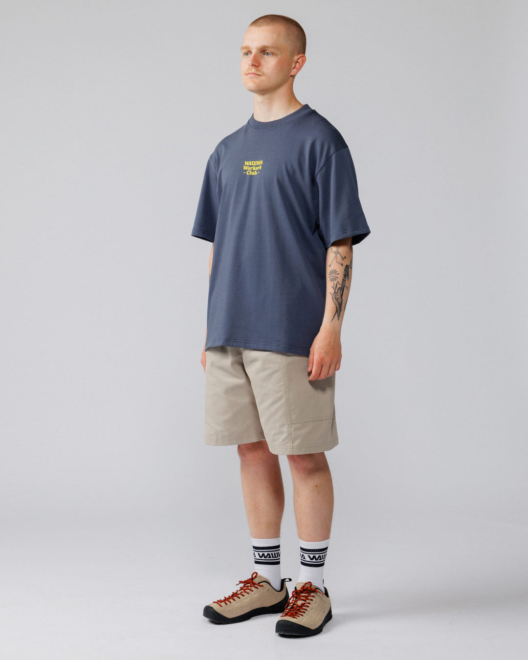 Workers Logo Stride T-Shirt - Washed Blue