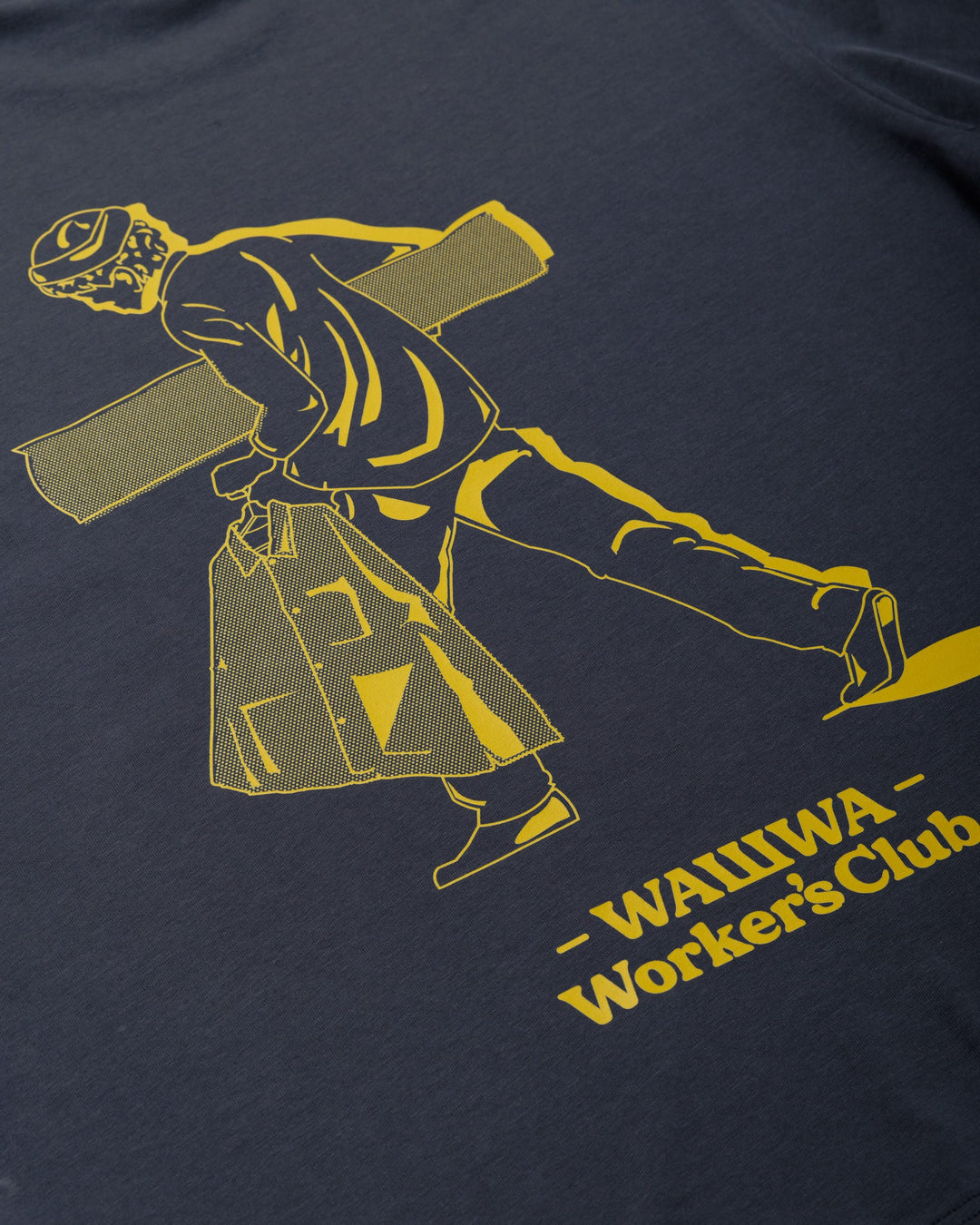 Cropped Workers Stride T-Shirt - Washed Blue