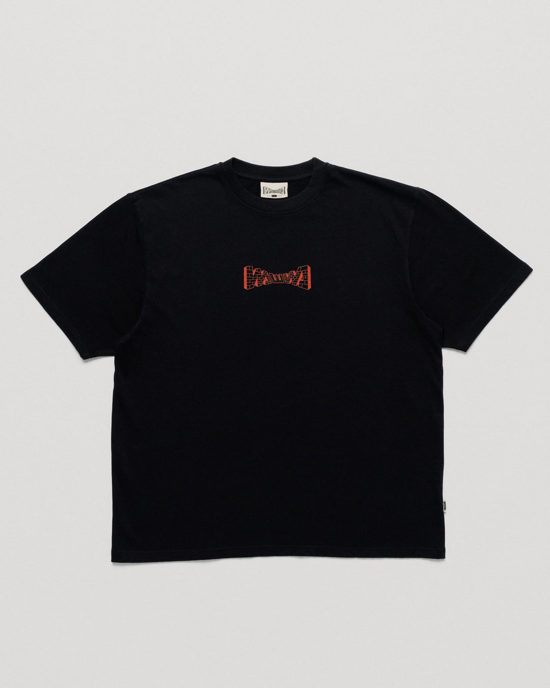 Brick Logo T-Shirt - Black — front flat, garment shape