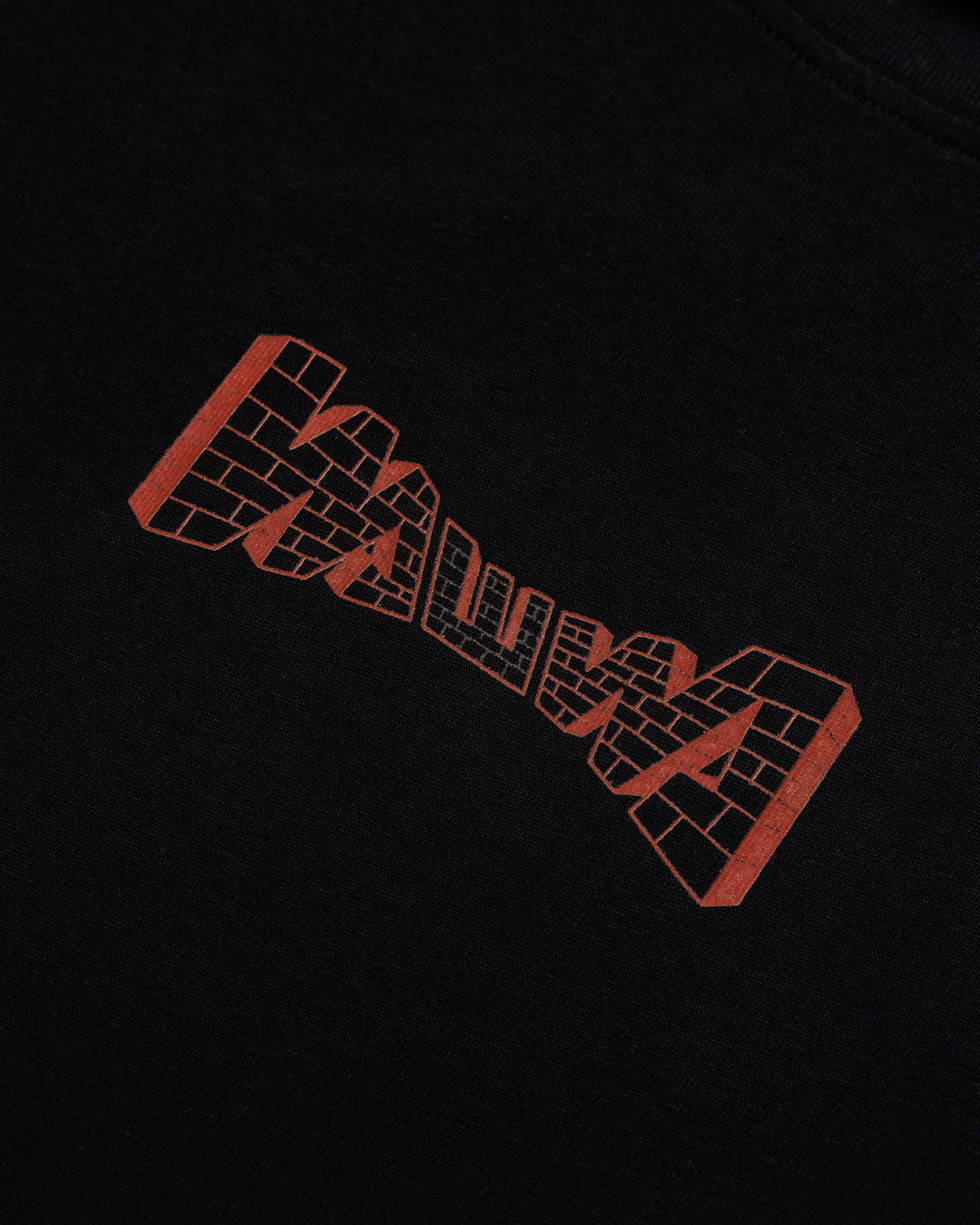 Brick Logo T-Shirt - Black — graphic close-up, print detail
