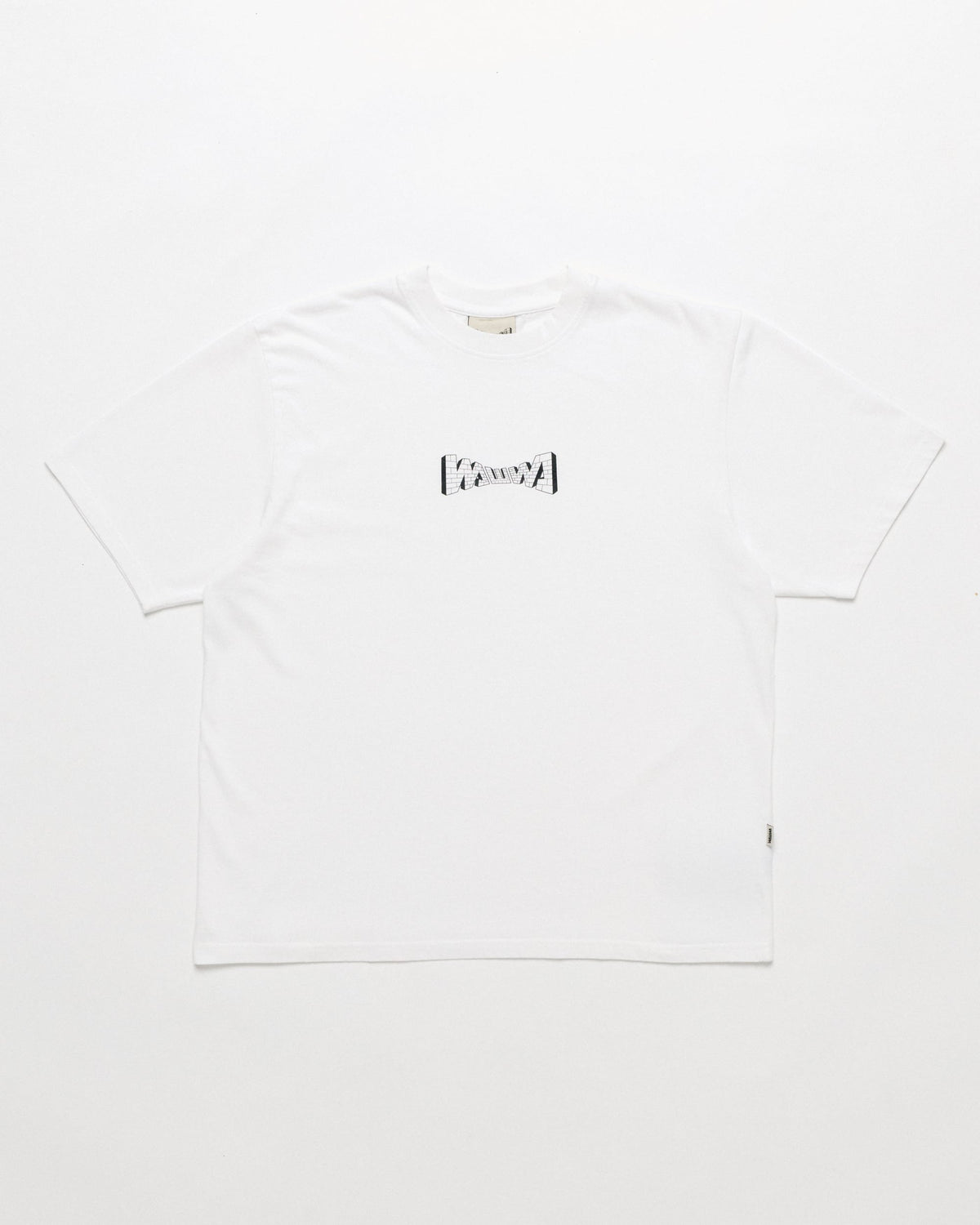 Brick Logo T-Shirt - White — front flat, garment shape