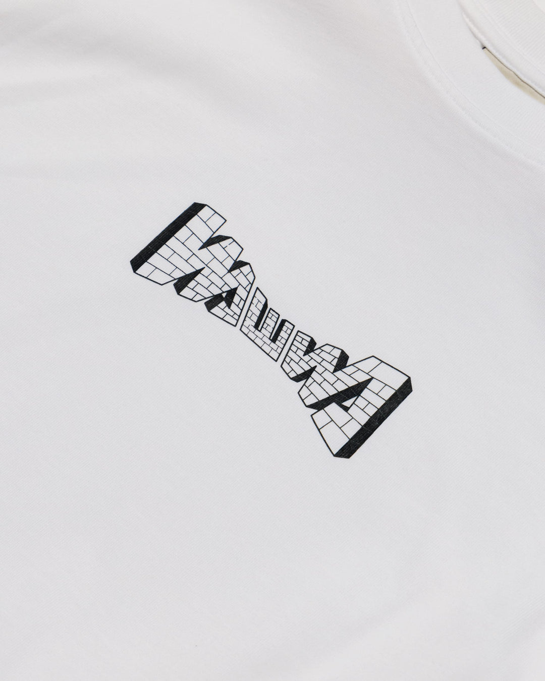 Brick Logo T-Shirt - White — graphic close-up, print detail
