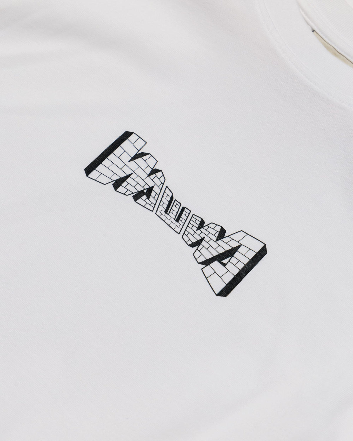 Brick Logo T-Shirt - White — graphic close-up, print detail