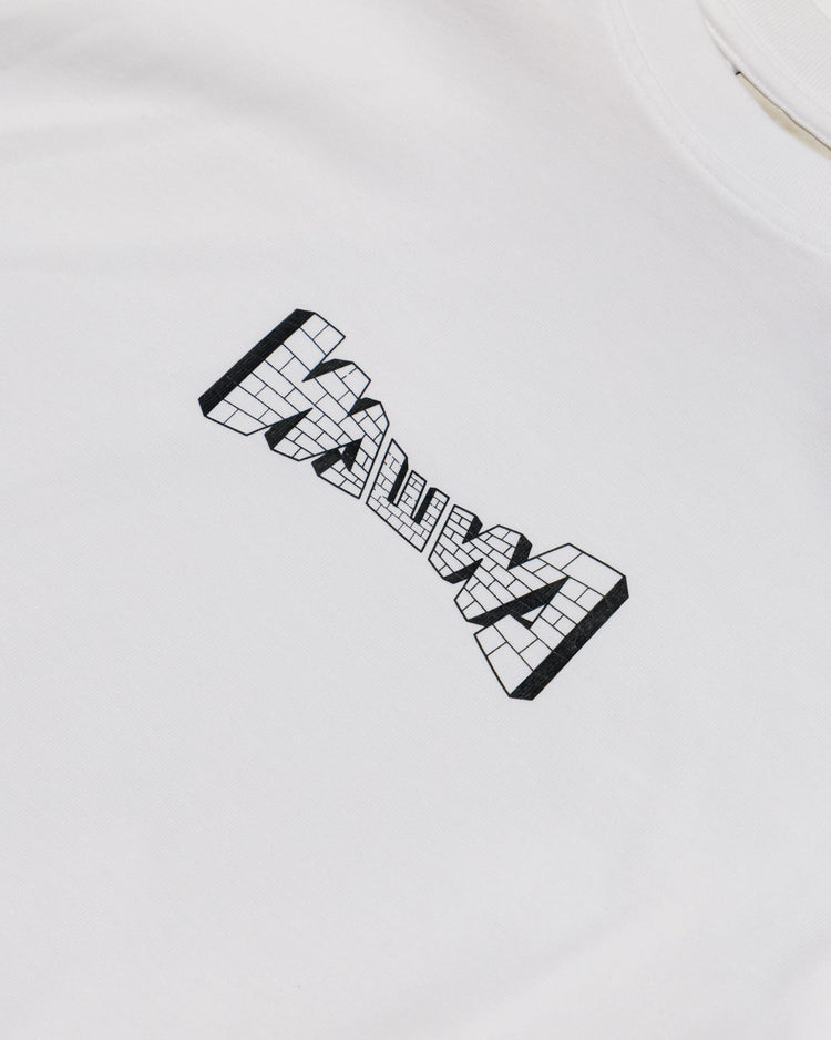 Brick Logo T-Shirt - White — graphic close-up, print detail