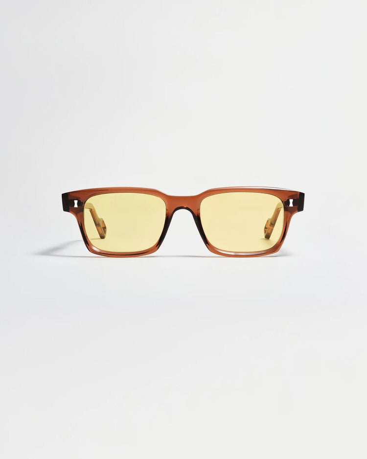 Cubitts x WAWWA Solaris Sunglasses in coconut acetate with sunshine yellow lenses, front view
