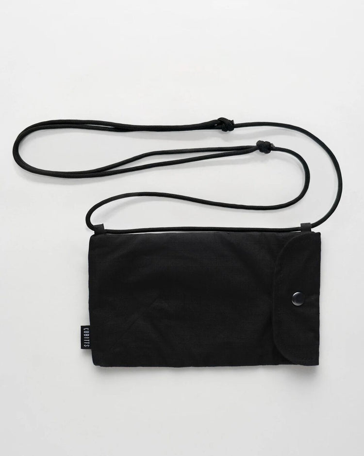 Cubitts x WAWWA Sunnies Sling in black ripstop with adjustable paracord strap and popper closure