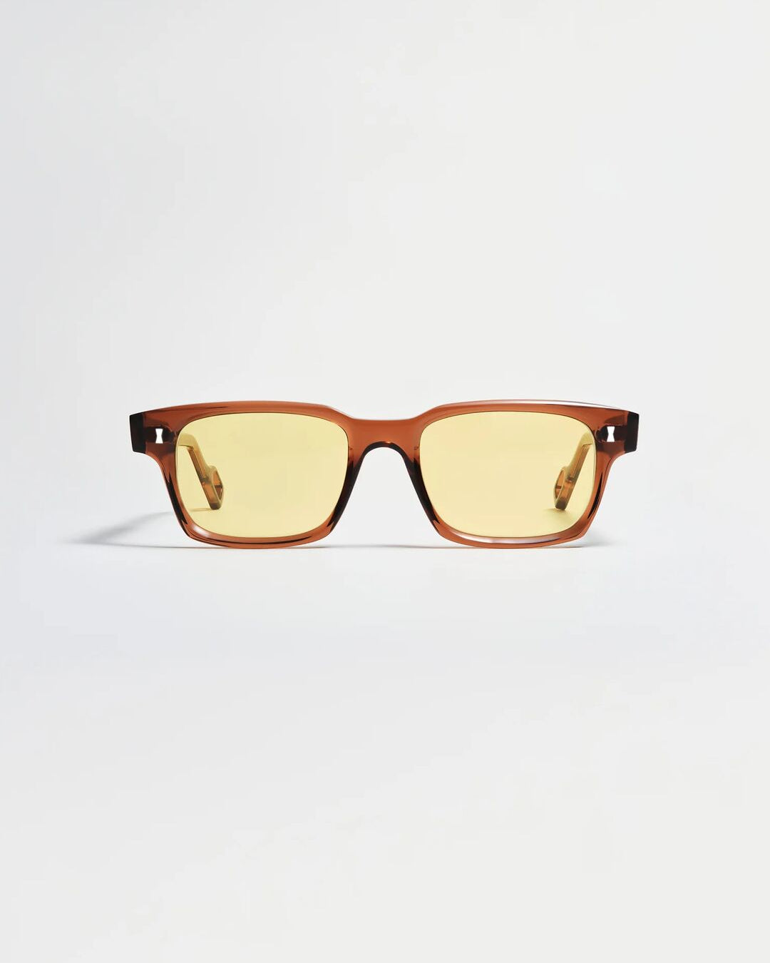 Cubitts x WAWWA Solaris Sunglasses in coconut acetate with yellow tinted lenses, front view