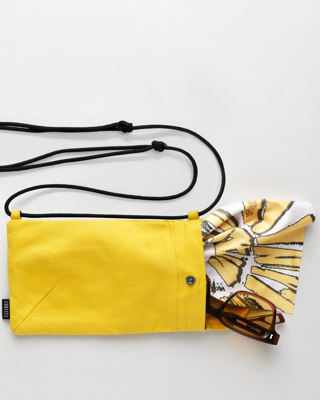 Yellow Sunnies Sling with printed lens cloth and sunglasses