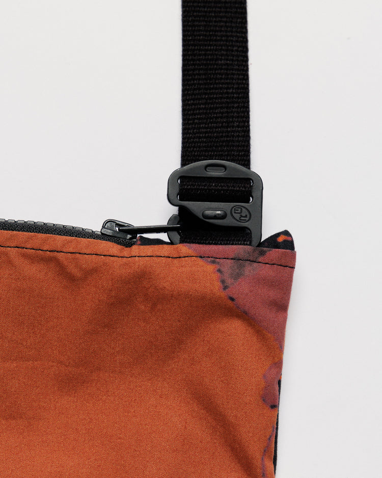 Water Resistant Messenger Bag - Abstract Brick Camo — buckle, strap, zip hardware