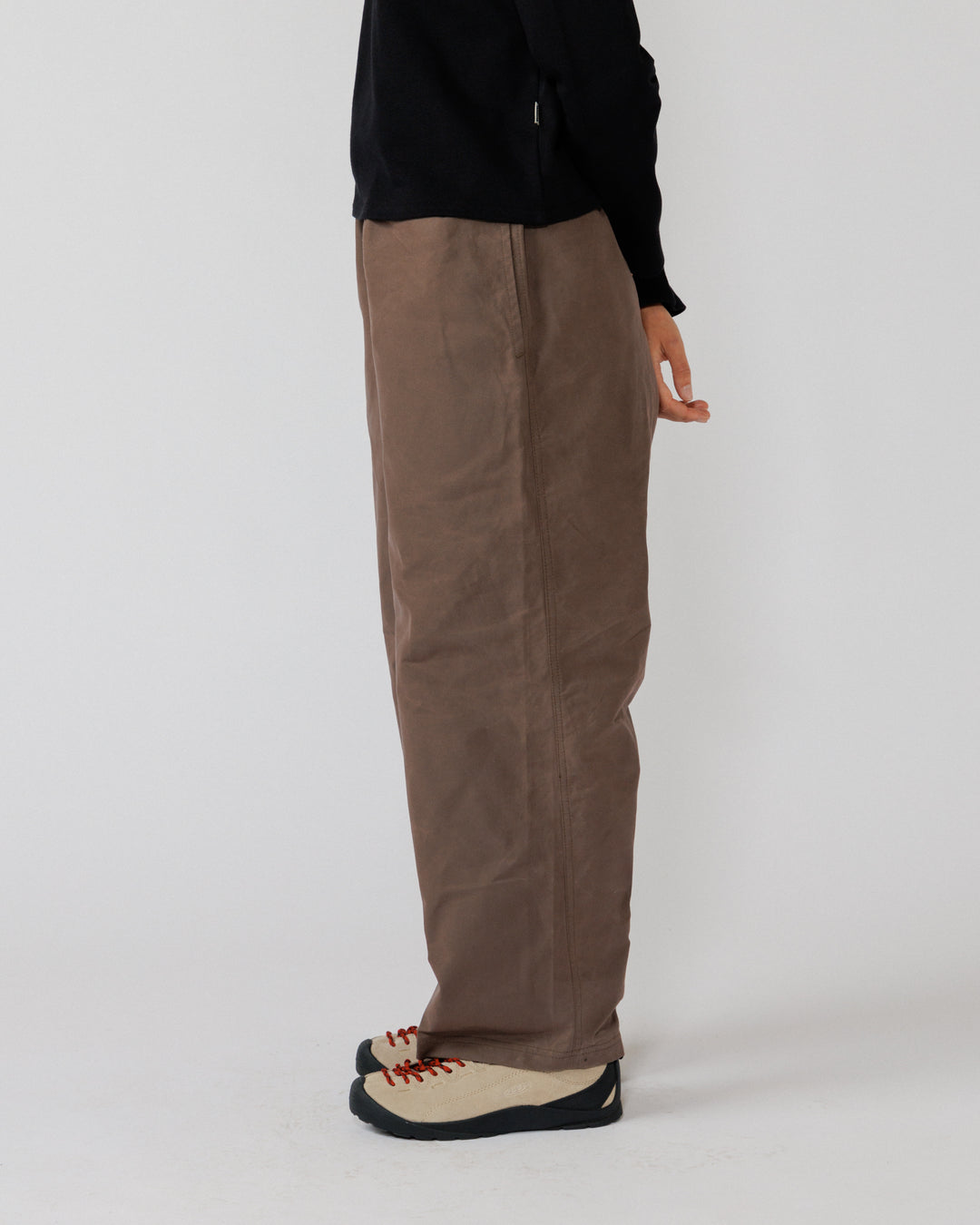 Water Resistant Zama Pants - Bracken — women's side profile full-body